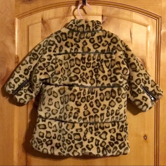 THE CHILDREN’S PLACE Full Zip Leopard Coat EUC 12M - Picture 2 of 6